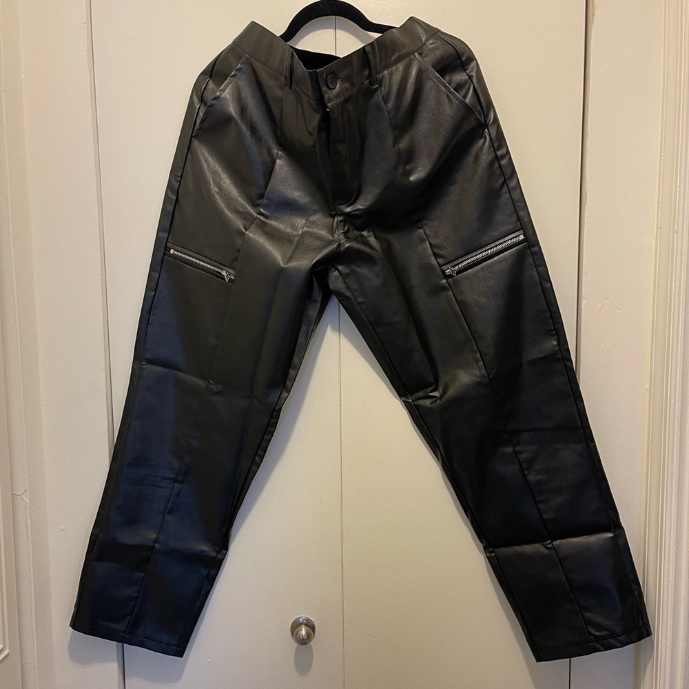 MENS FAUX LEATHER PANTS
